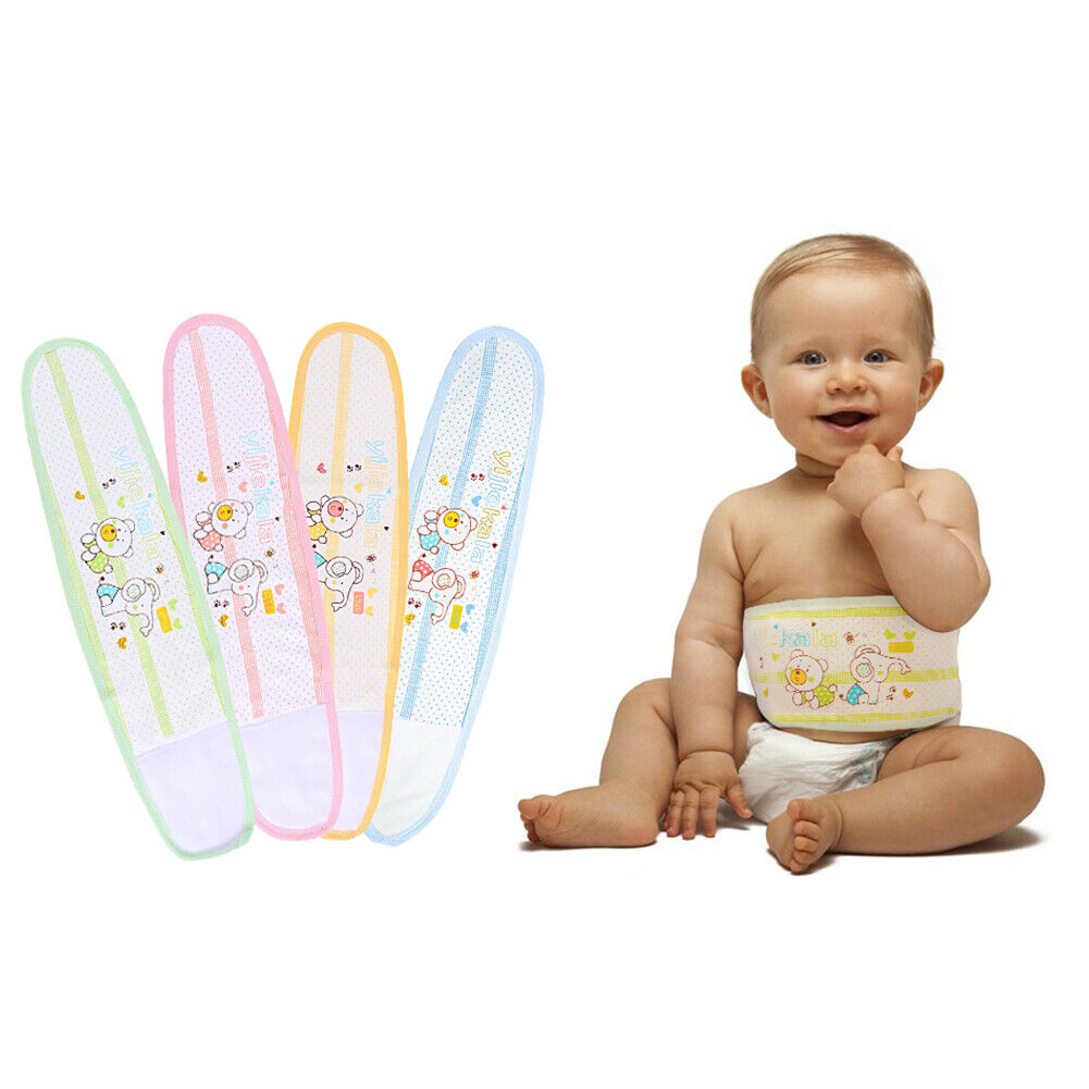 US 4Pc Baby Infant Umbilical Cord Belly Band Cartoon Cotton Soft Belly Protector