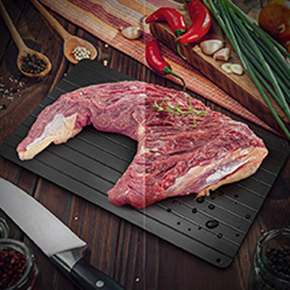 US 1-2 Pc Fast Defrosting Tray Rapid Thawing Board Safe Defrost Meat Frozen Food
