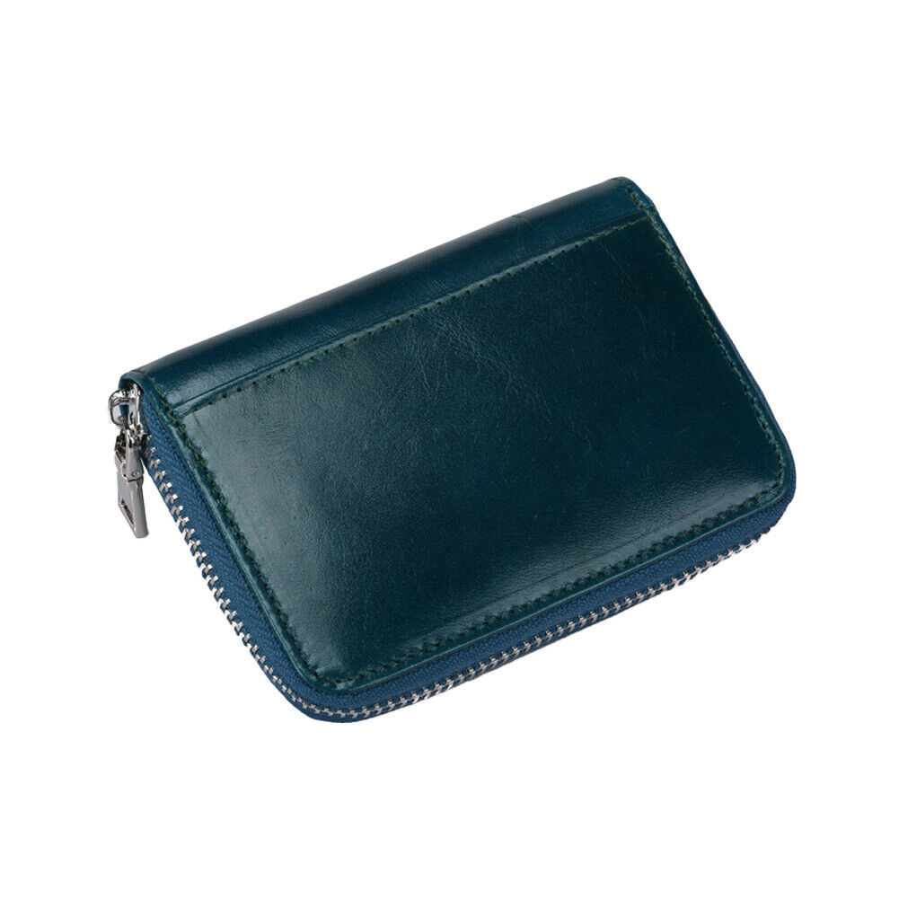 US 1-2 Pc Leather Zipper Slim Wallet RFID Blocking Credit Card Holder Thin Purse