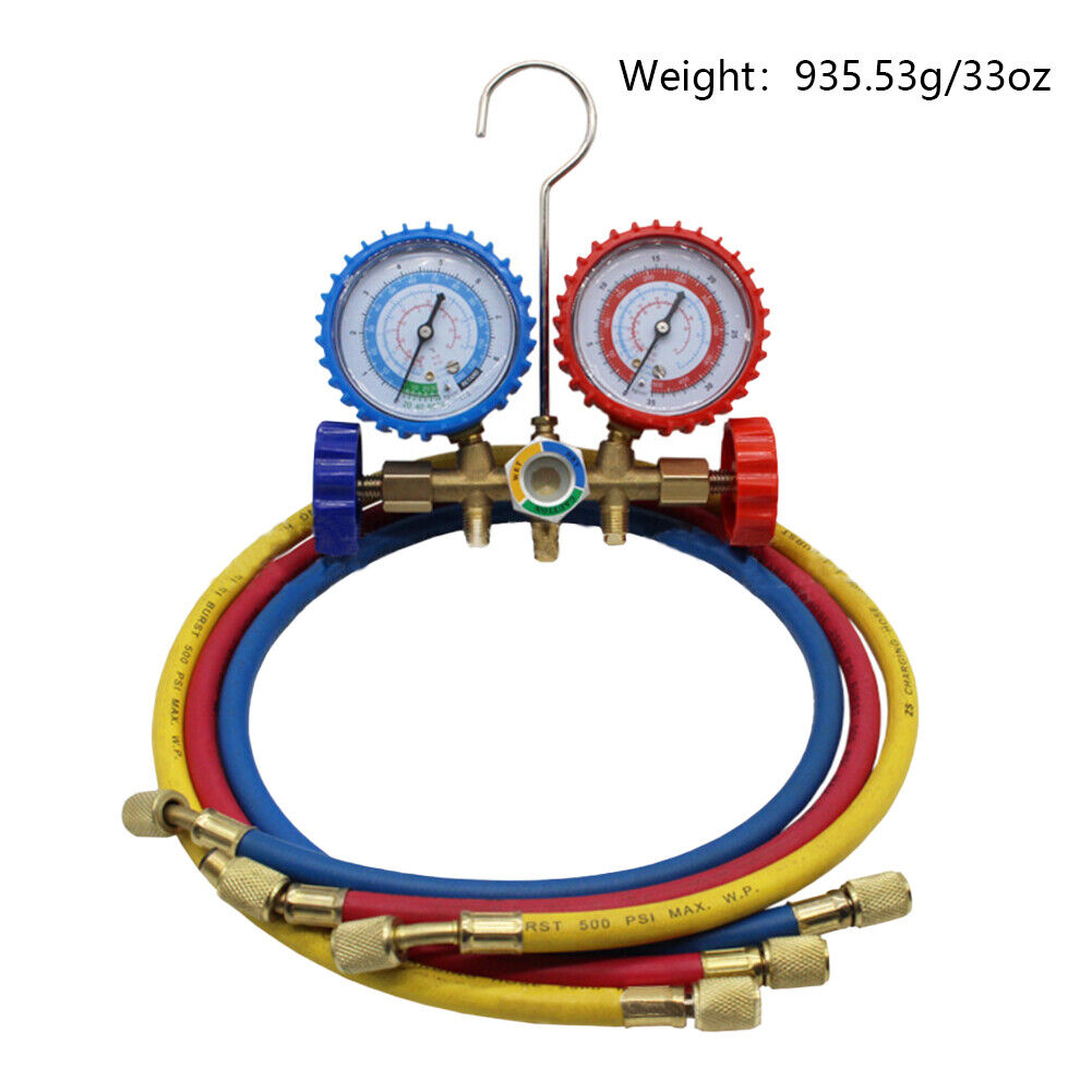 US  Durable HVAC A/C Charging Service R12 R22 R134a R502 Manifold Gauge Set