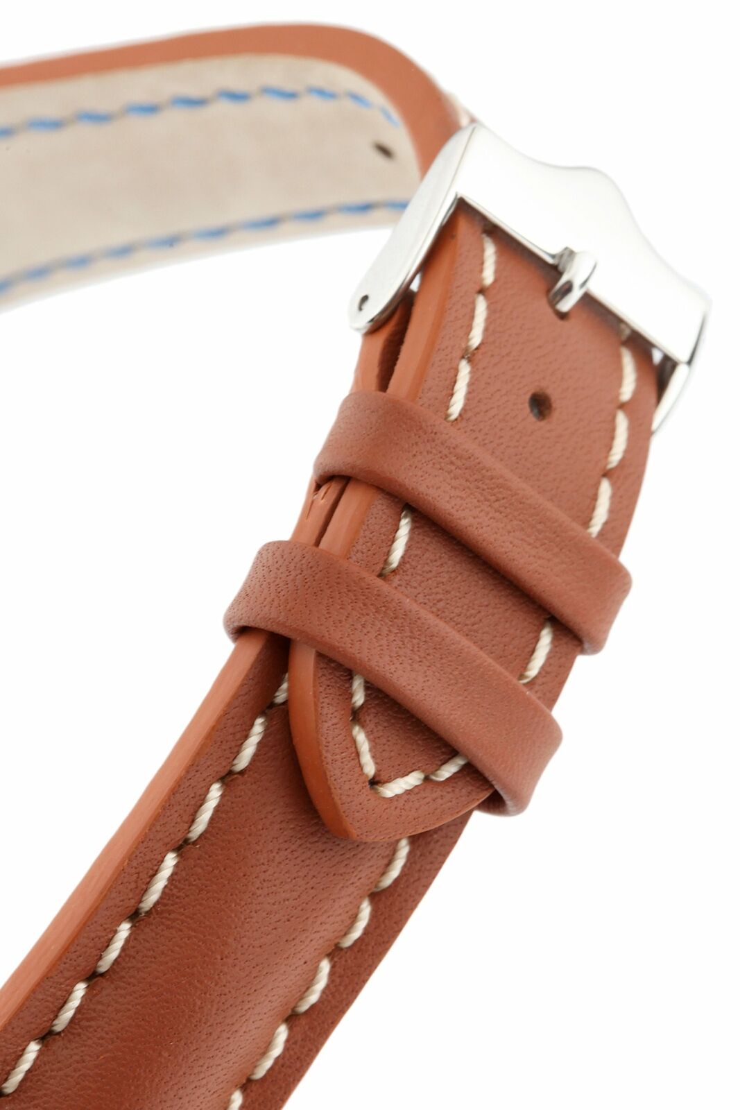 Signature 20 mm watch band Replacement watch strap Genuine Leather Silver buckle