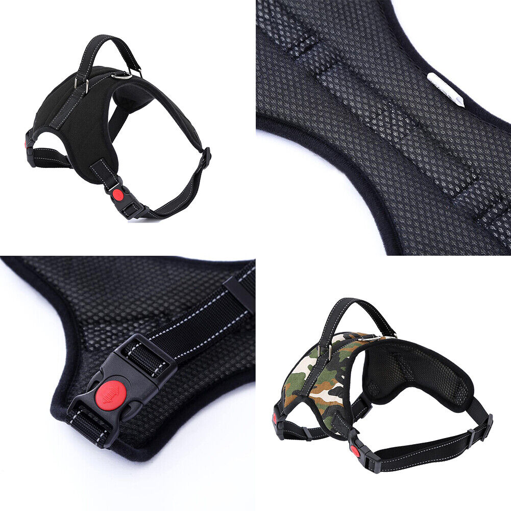US Dogs Adjustable Control Vest Reflective No Pull Dog Pet Harness Camo 8-90 Lbs