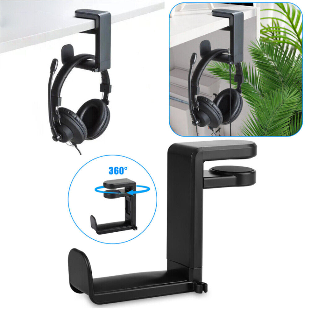 US 2-4 Pcs Gaming Headset Headphone Hook Holder Hanger Mount Adjustable Rotating