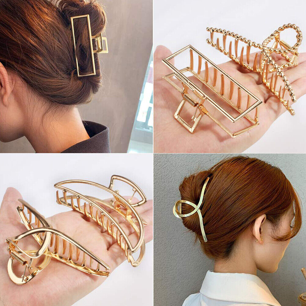 US 5-10 Pack Metal Jumbo Hair Claw Clip Large Strong Hold for Thick Hair Nonslip