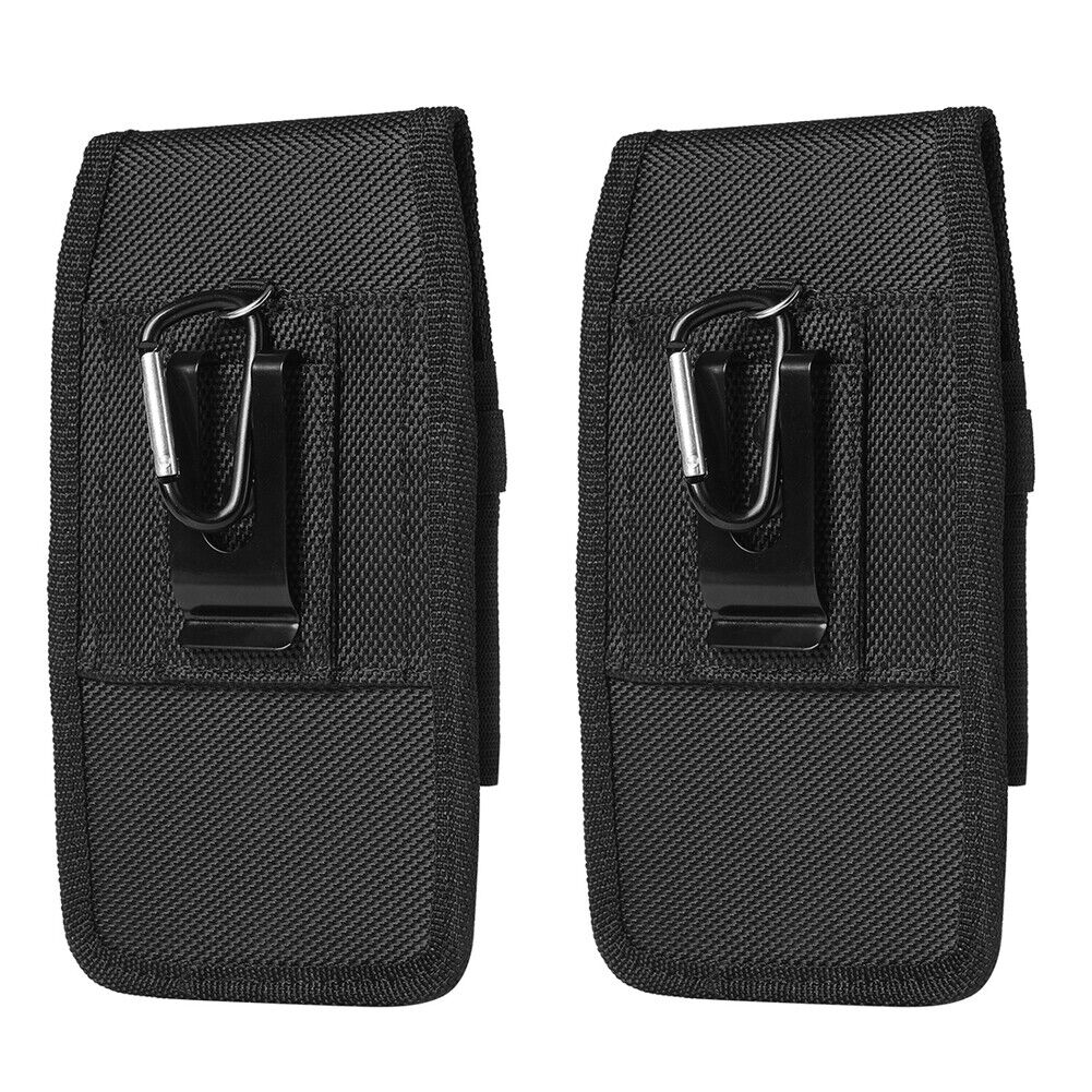 US 1-2Pcs Cell Phone Holster Leather Wallet Case Cover Belt Clip Loop Pouch Fine