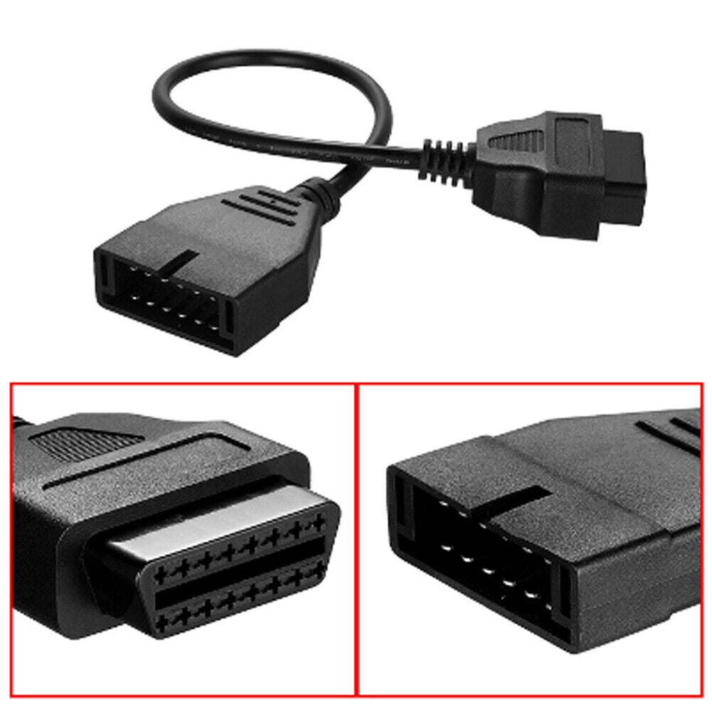 US 1-2 Pcs 12 Pin OBD1 To 16 Pin OBD2 Convertor Adapter Cable Diagnostic Scanner