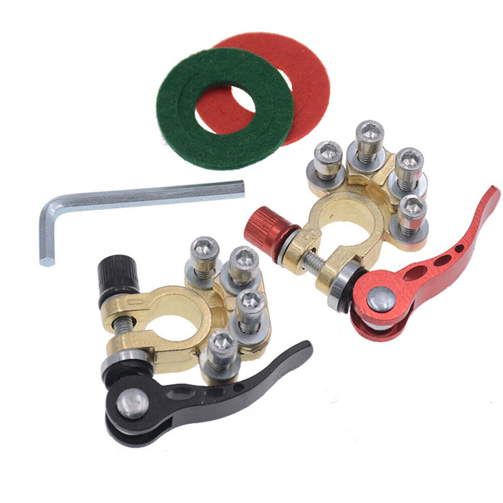 US 2-4 Pcs Car Battery Terminals Connector Clamp Quick Release Adjust Disconnect