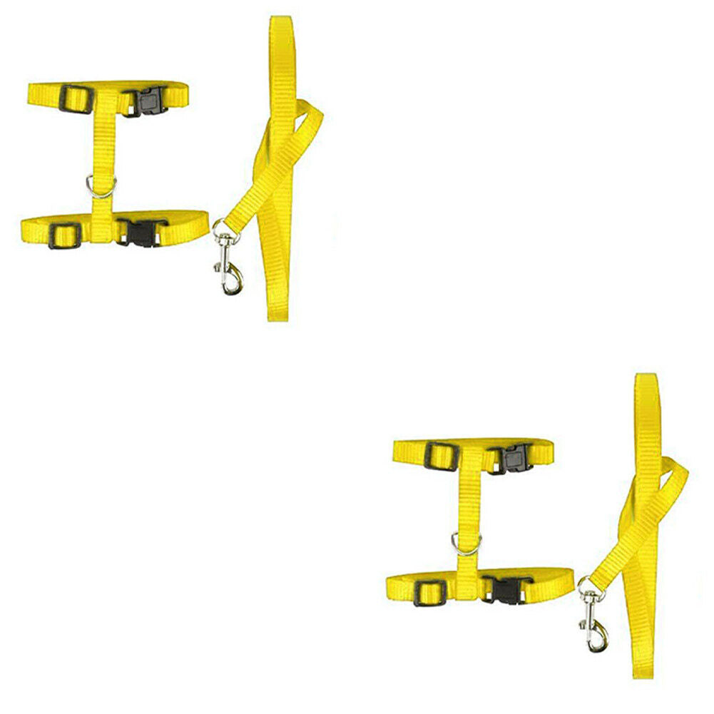 US 2-4Pc Adjustable Cat Halter Harness Nylon Strap Collar Leash Belt Safety Fine