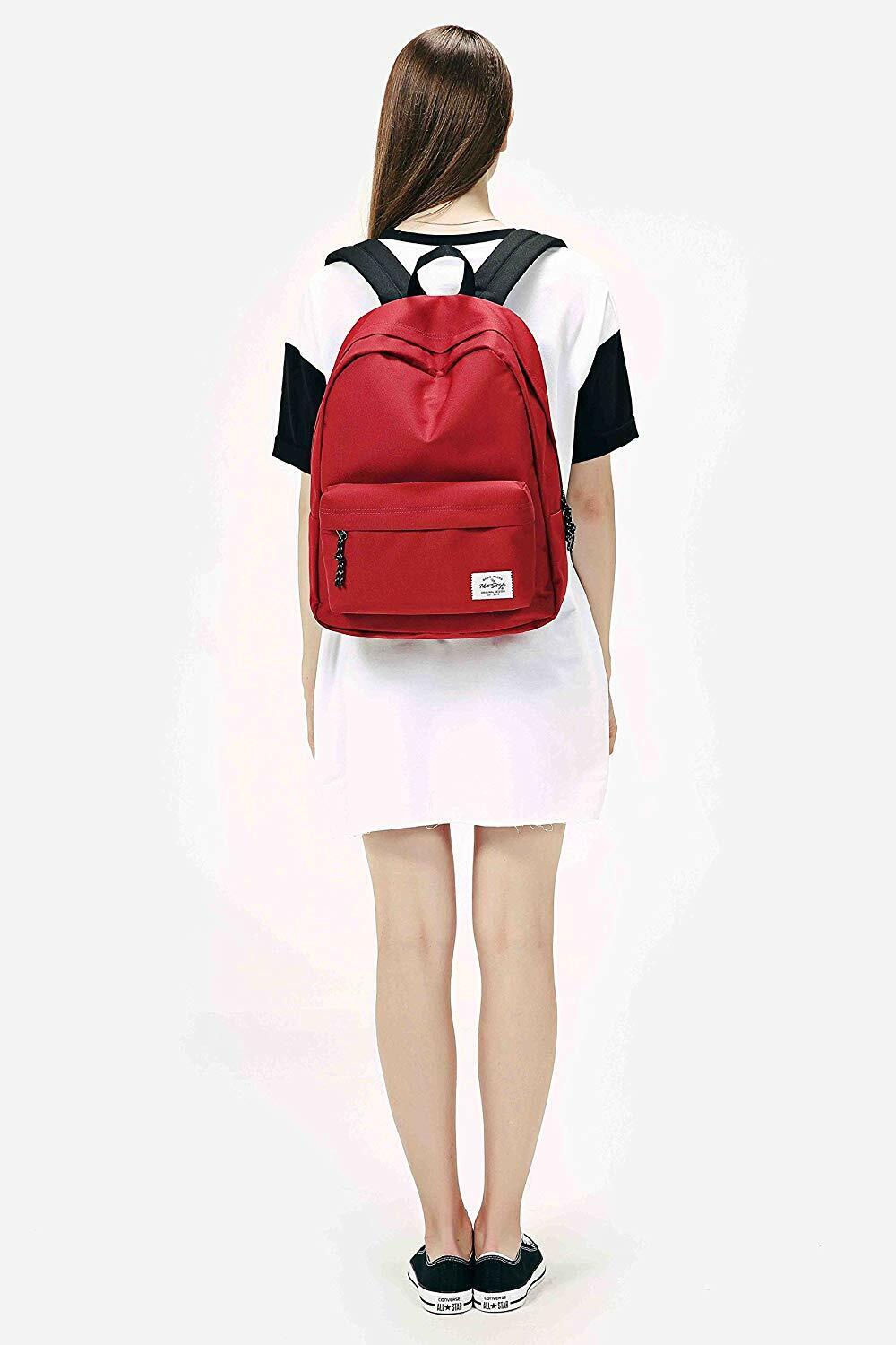 SIMPLAY Classic School Backpack Bookbag, 17"x12.5"x5",Assorted Colors and Prints