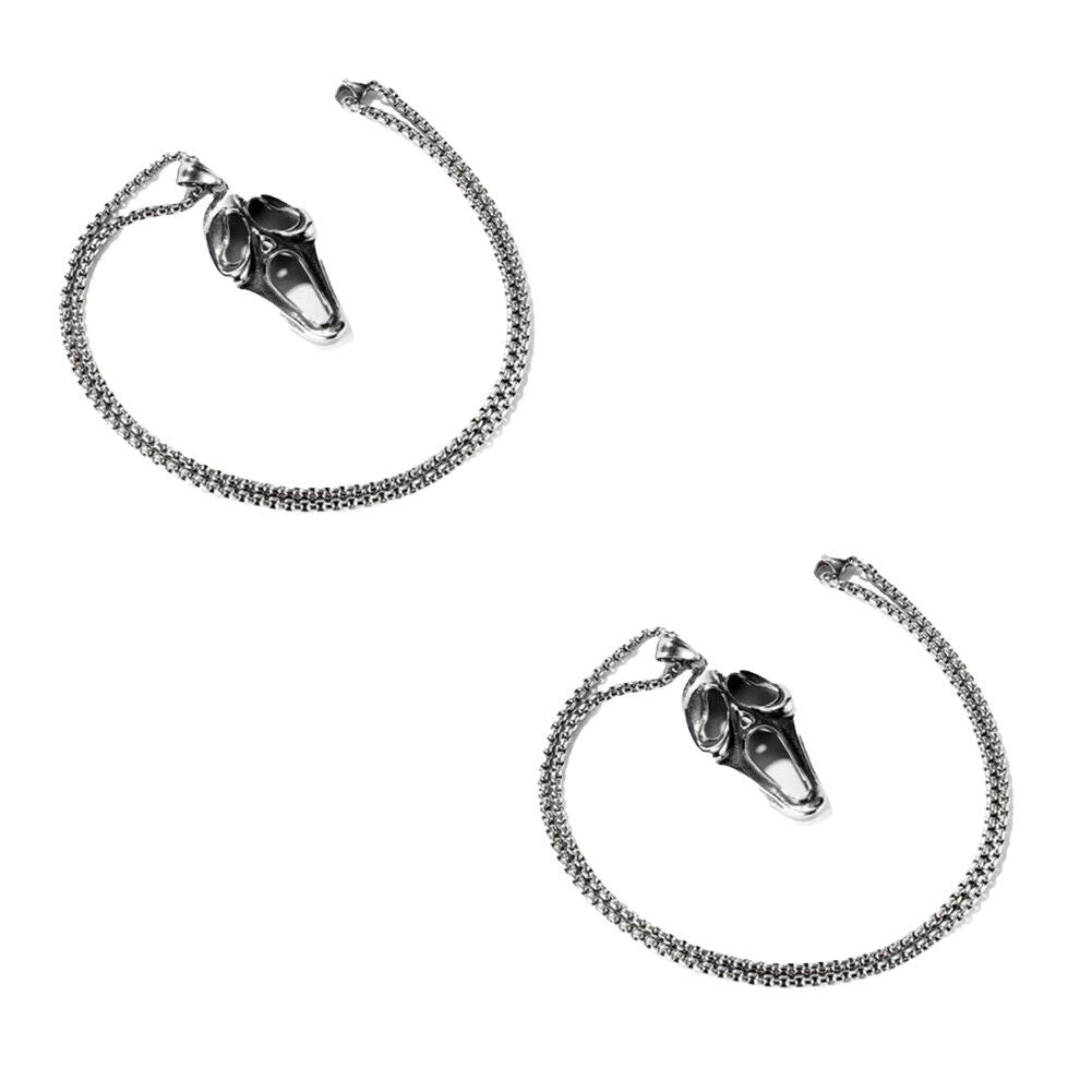 US 1-2 Pack Halloween Ghost Face Mask Horror Pendant Necklace Stainless Steel