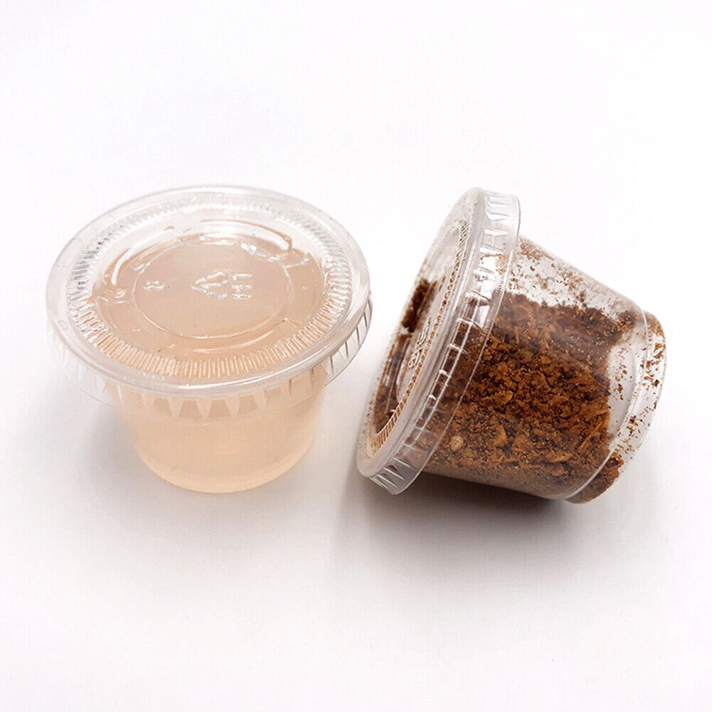 US 500 Pack Disposable 1 Oz Portion Cups with Lids for Sample Tasting Sauces