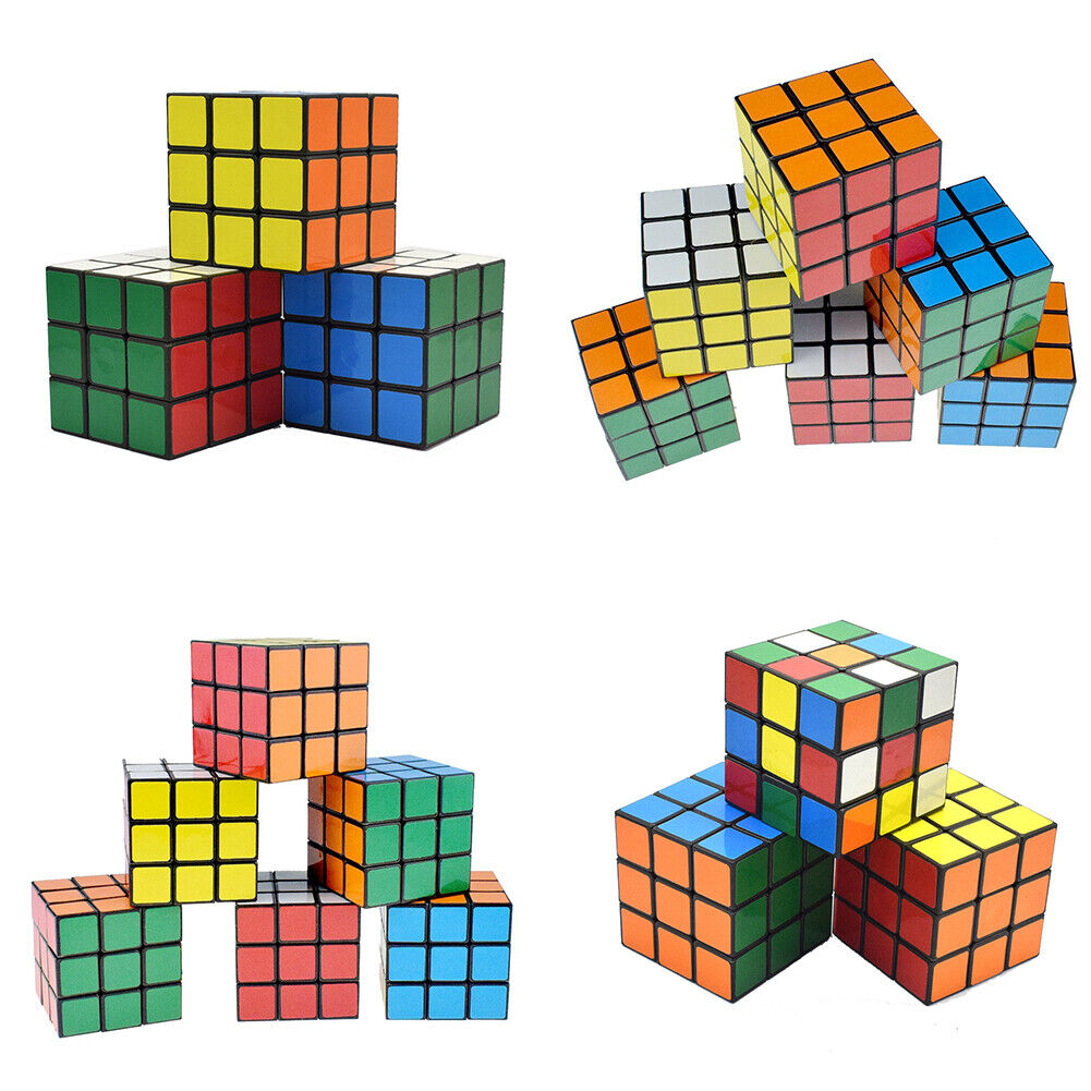 US 2-4Pc Kids Fun Rubiks Cube Toy Rubix Mind Game Toy Classic Magic Puzzle Gift