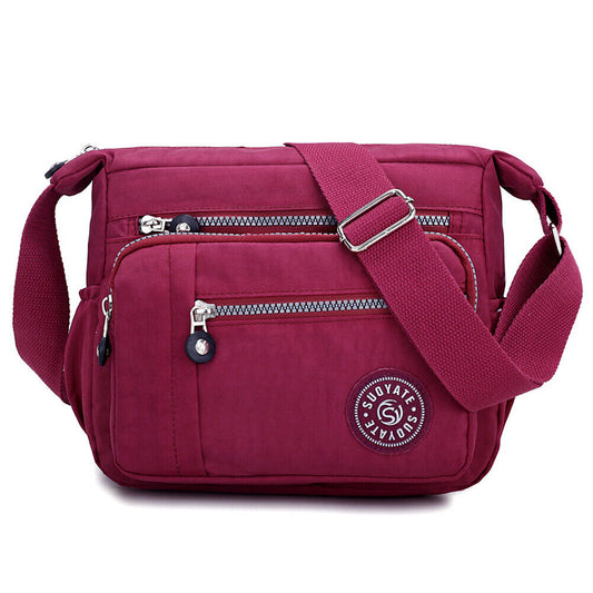 US Women's Multi Pocket Crossbody Shoulder Bag Casual Travel Handbag Waterproof