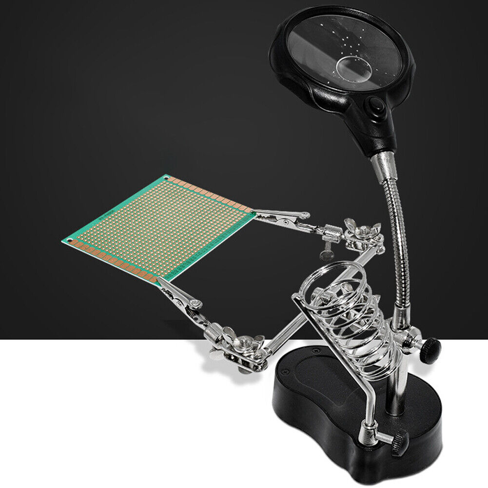 US 1-2 Pc Helping Hand Magnifier Work Station Soldering Solder Iron Stand Holder