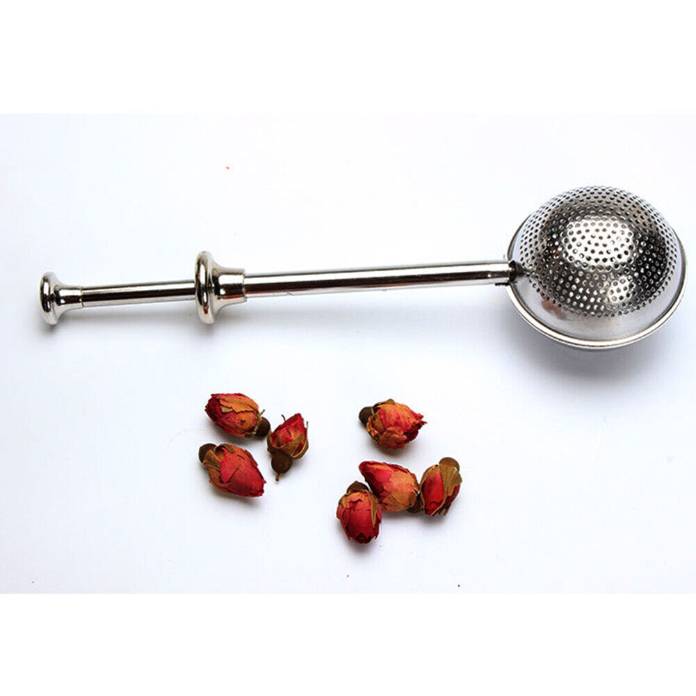 US 1-2 Pack Long Handle Tea Strainer Ball Reusable Stainless Steel Infuser
