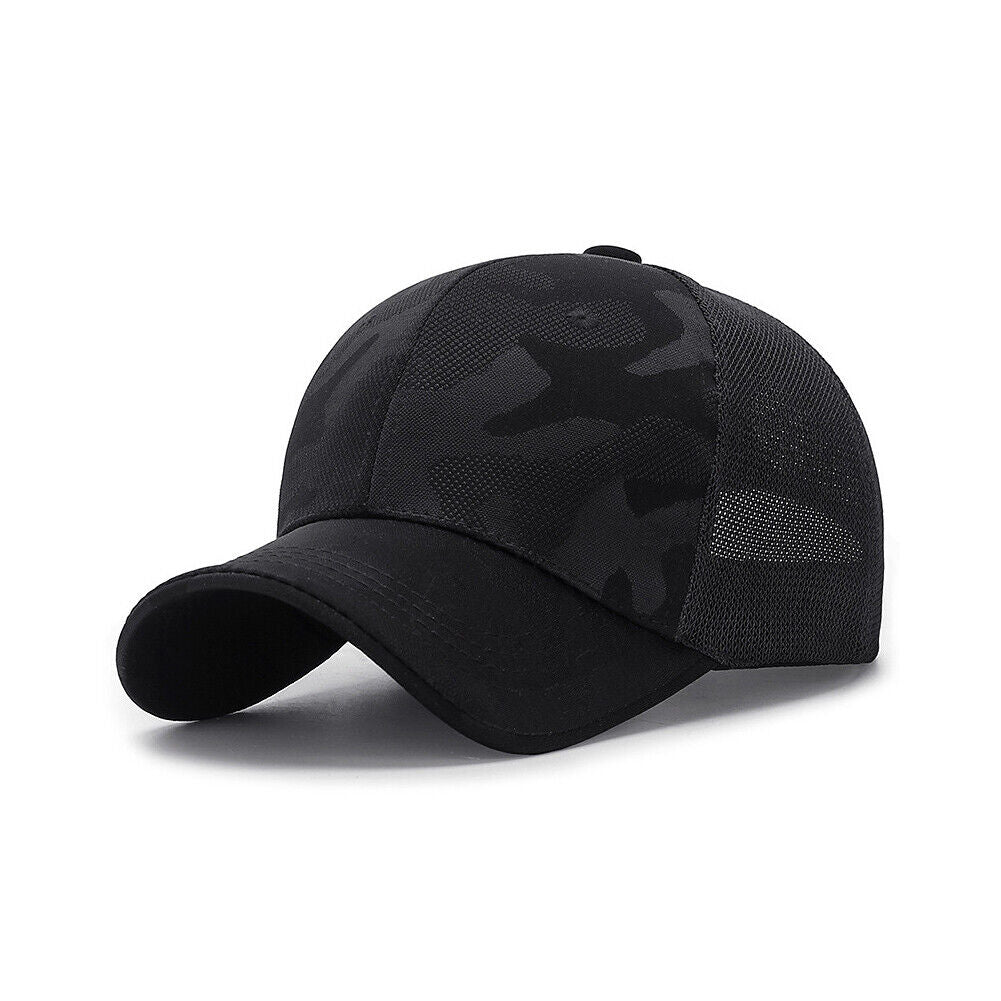 US 1~2Pcs Baseball Cap Mesh Snap Back Classic Trucker Camouflage Hat All Seasons