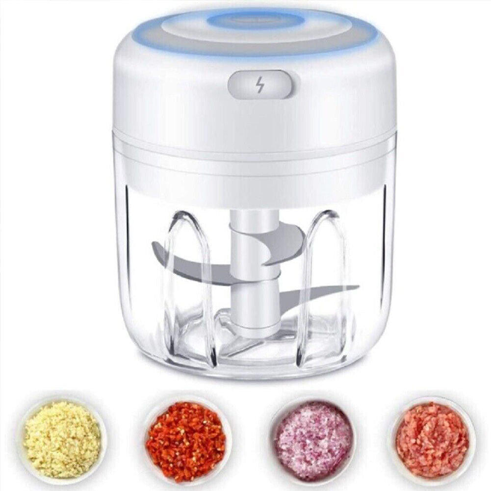 US 1-2 Pc 8.45oz/250ml Electri Mini Garlic Chopper Food Garlic Mincer Vegetable