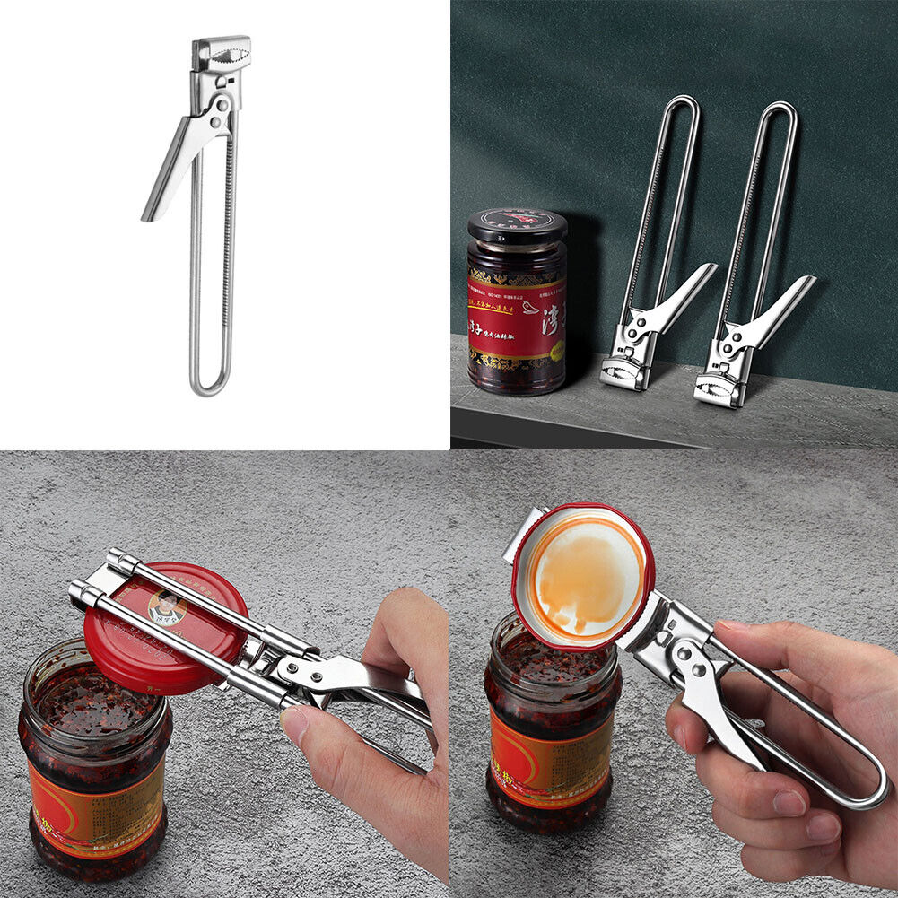 US 1-2 Pcs Adjustable Jar Opener Multifunctional Stainless Steel Can Lid Gripper