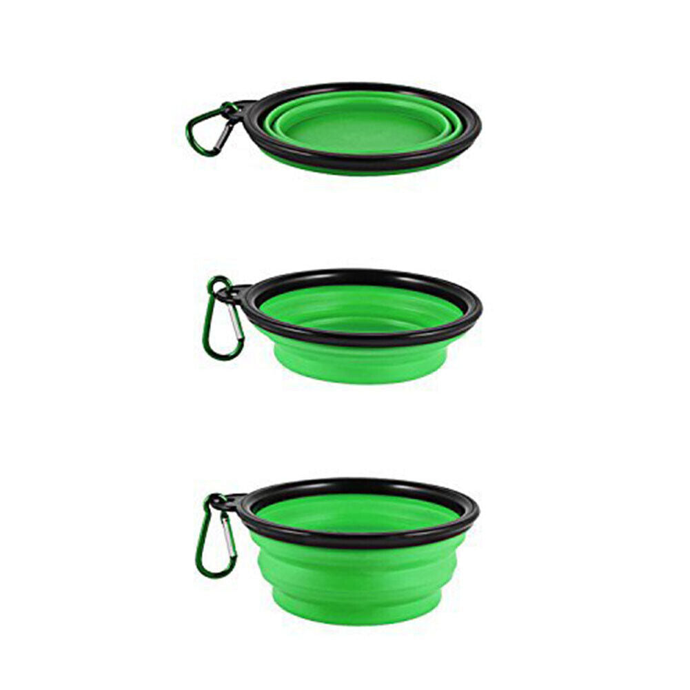 US 4-8 Pcs Portable Travel Foldable Pet Dog Cat Bowl Collapsible Food Water Dish