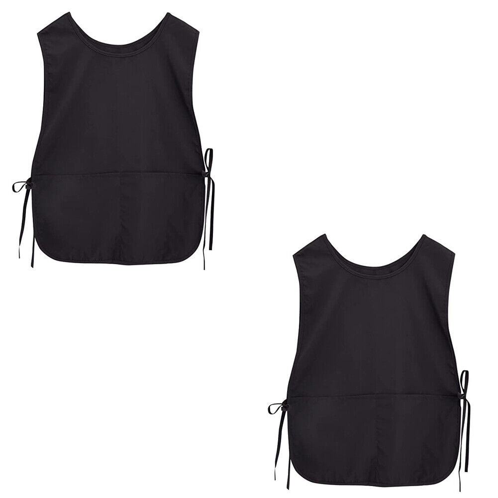 US 1-2 Pack Smock Cobbler Apron Art Paint Cooking Cleaning Work Bib Striped Dirt