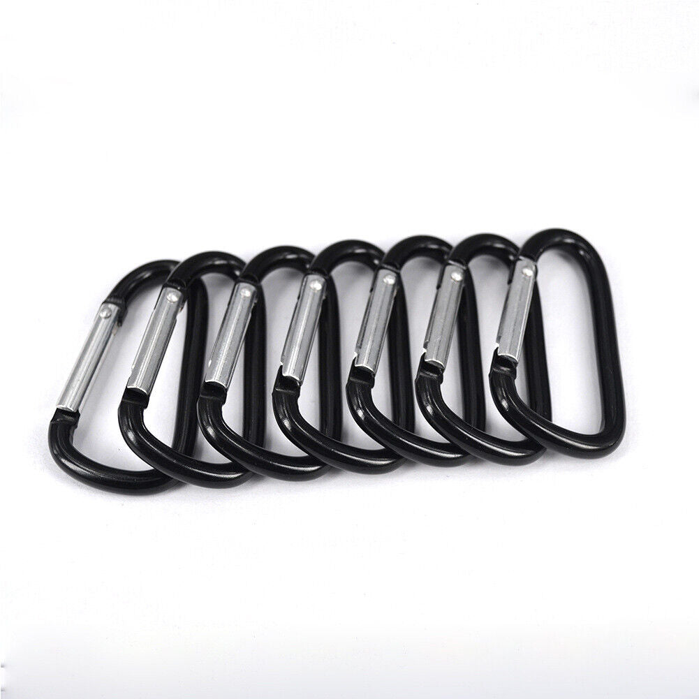 US 20-40 Pc D Shape Aluminum Carabiner Clips Spring Camping Snap Hook Keychain