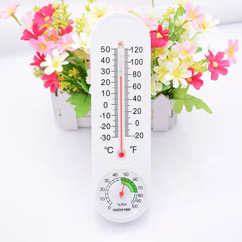 US 1-2 Pack Vertical Thermometer Hygrometer Indoor Outdoor Thermometer Wireless