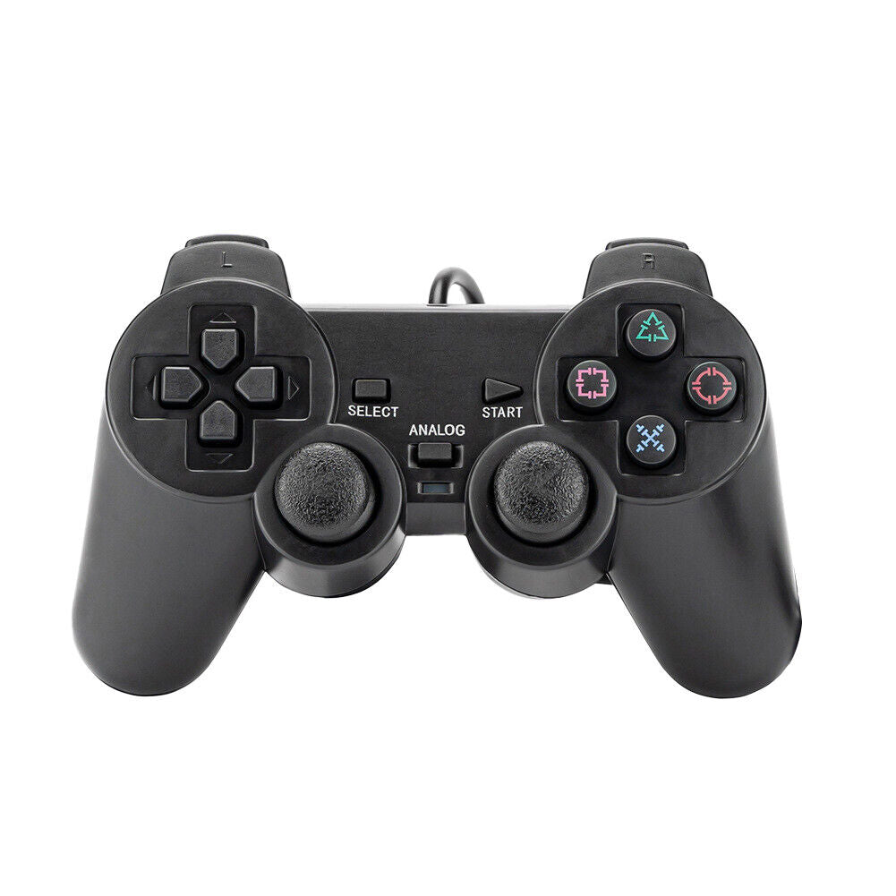 US 2 Pack Controller For PlayStation 2 PS2 Wired Black Joystick Joypad
