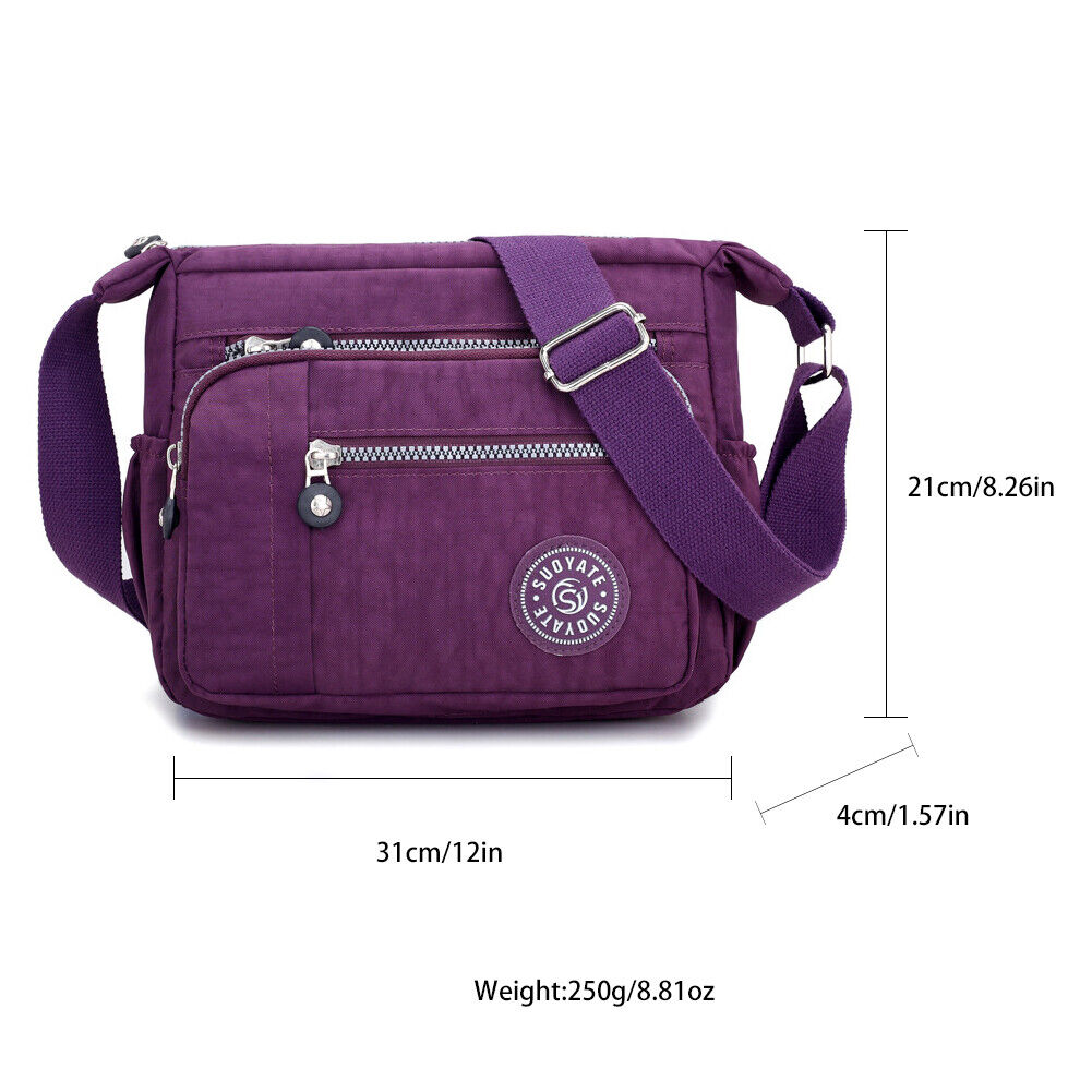 US Women's Multi Pocket Crossbody Shoulder Bag Casual Travel Handbag Waterproof