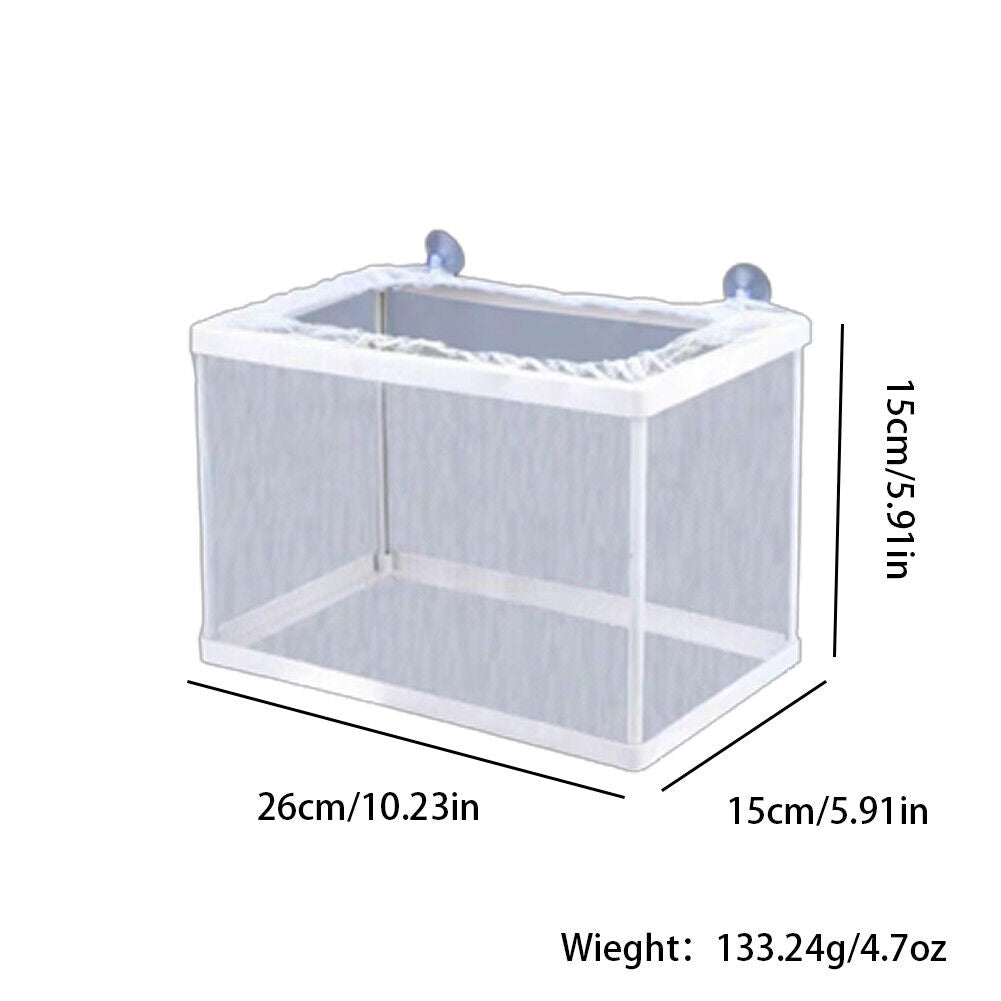 US 1-2 Pc Fish Tank Aquarium Guppy Breeding Breeder Baby Gauze Trap Box Isolator