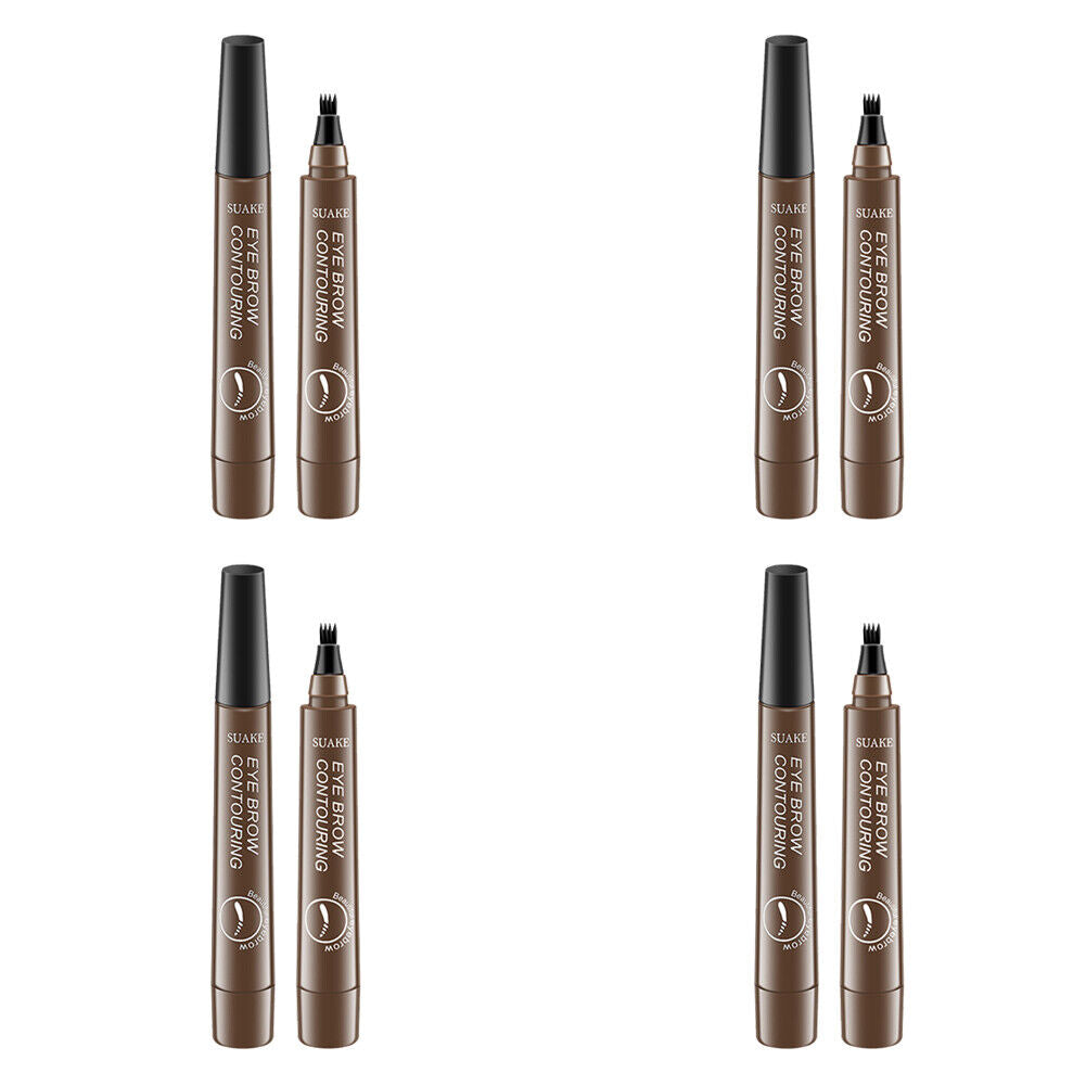 US 2-4 Pc Microblading Tattoo Eyebrow Pen Four Tips Waterproof Ink Gel Tint Draw