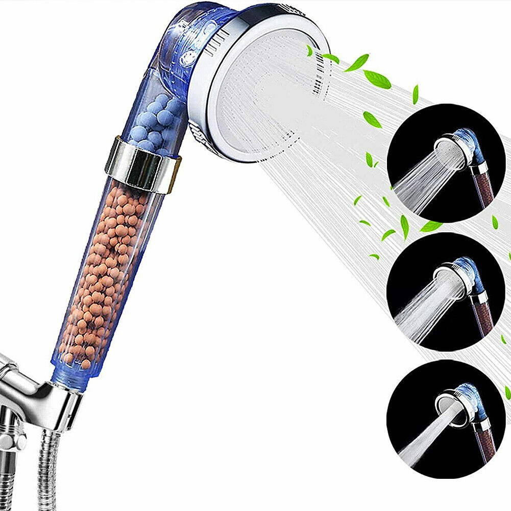 US 1~2Pc High Pressure Handheld Shower Head Water Saving Spray with Ionic Filter