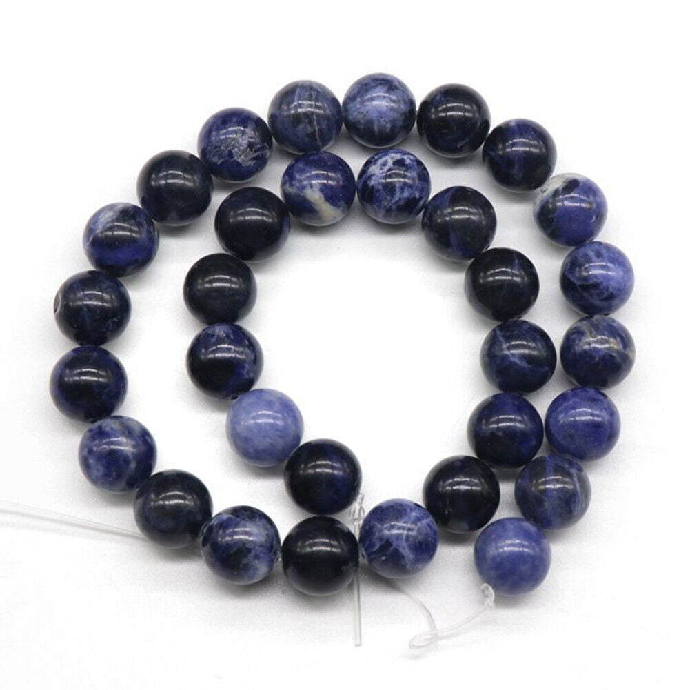 US 6/8/10mm 5A Grade Natural Round Stone Beads Loose Gemstone Smooth DIY Jewelry