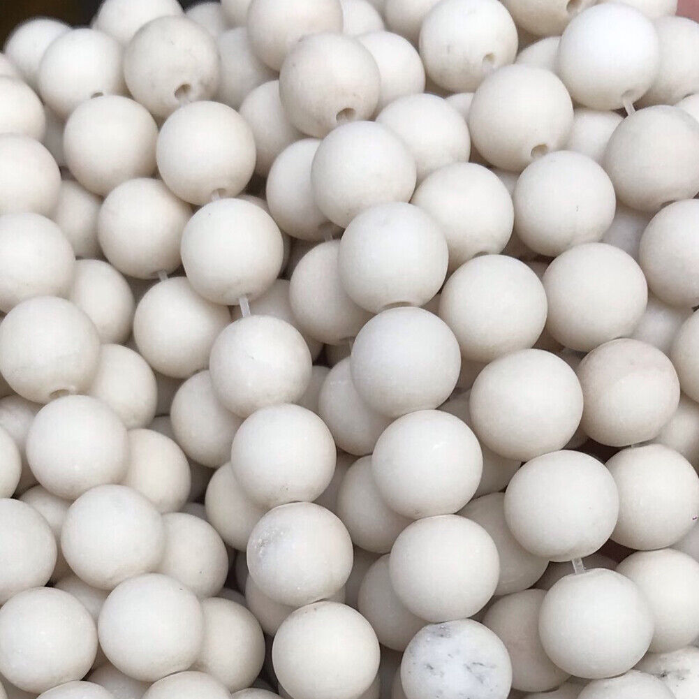 US 3 Strands River Stone Beads 15''Natural Matte Round Gemstone 4 6 8 10mm