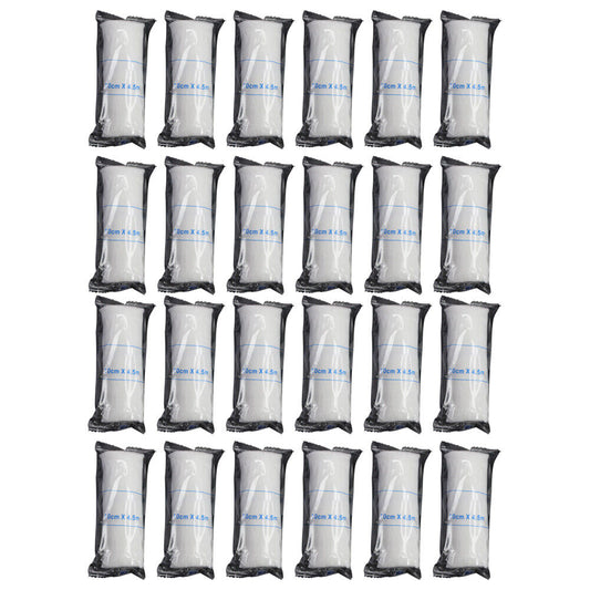US 24-48 Pcs 4'' Gauze Rolls 5 Yard Premium Quality Medical Tape Stretch Bandage