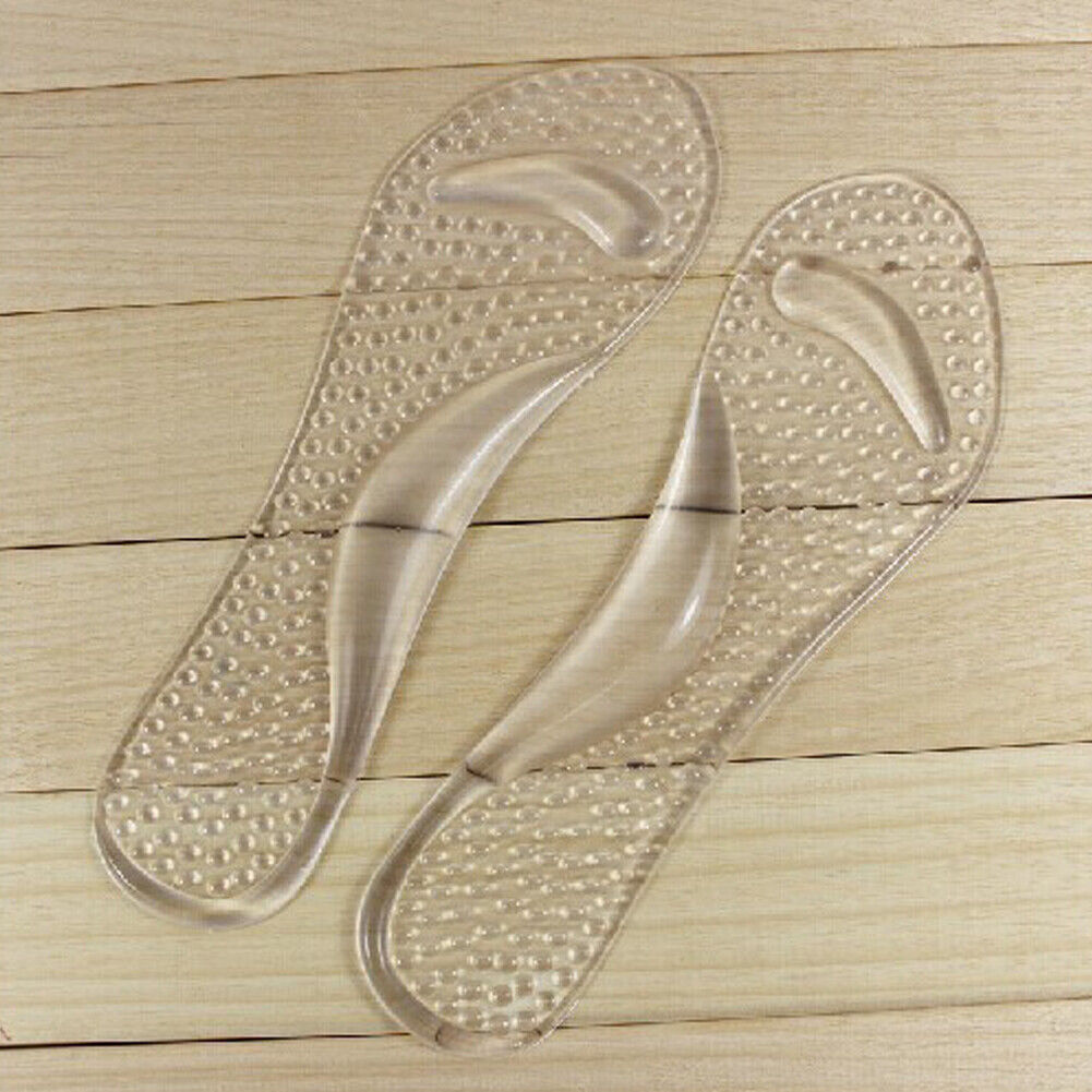 US 2-4 Pairs Massaging Silicon Gel Insoles Relief Pain High Arch Support Insole