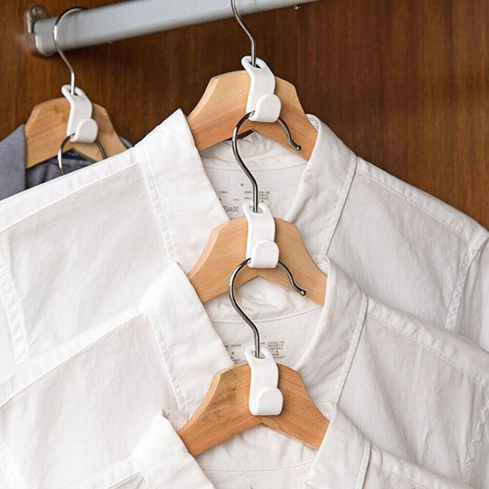 US 48~96 Closet Clothes Hanger Connector Hooks Space-saving Organizer Rack Clips