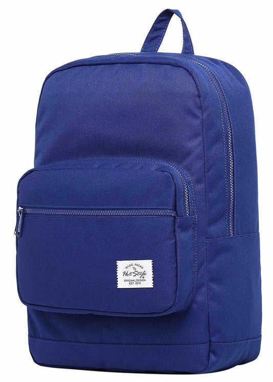 ALVIMAX Plain School Backpack Book Bag | 16.5"x12"x6" | Holds 15.6-inch Laptop