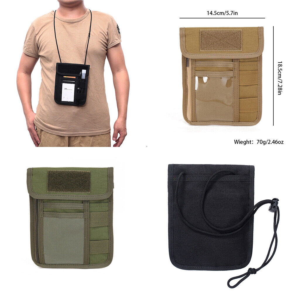 US Anti-Theft RFID Blocking Passport Holder Neck Travel Hidden Wallet Pouch