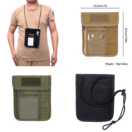 US Anti-Theft RFID Blocking Passport Holder Neck Travel Hidden Wallet Pouch