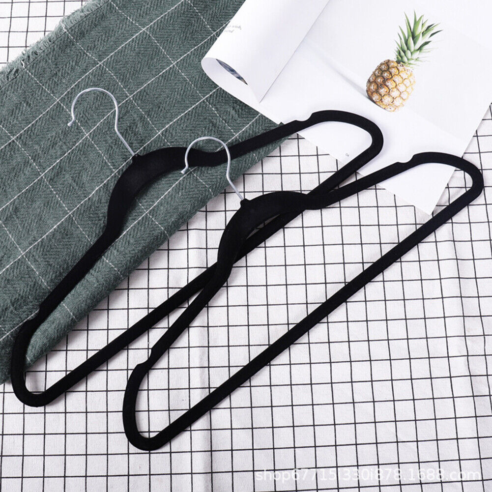 US 50 Pack Premium Velvet Hangers Non Slip Felt Heavy Duty Hangers Home Durable