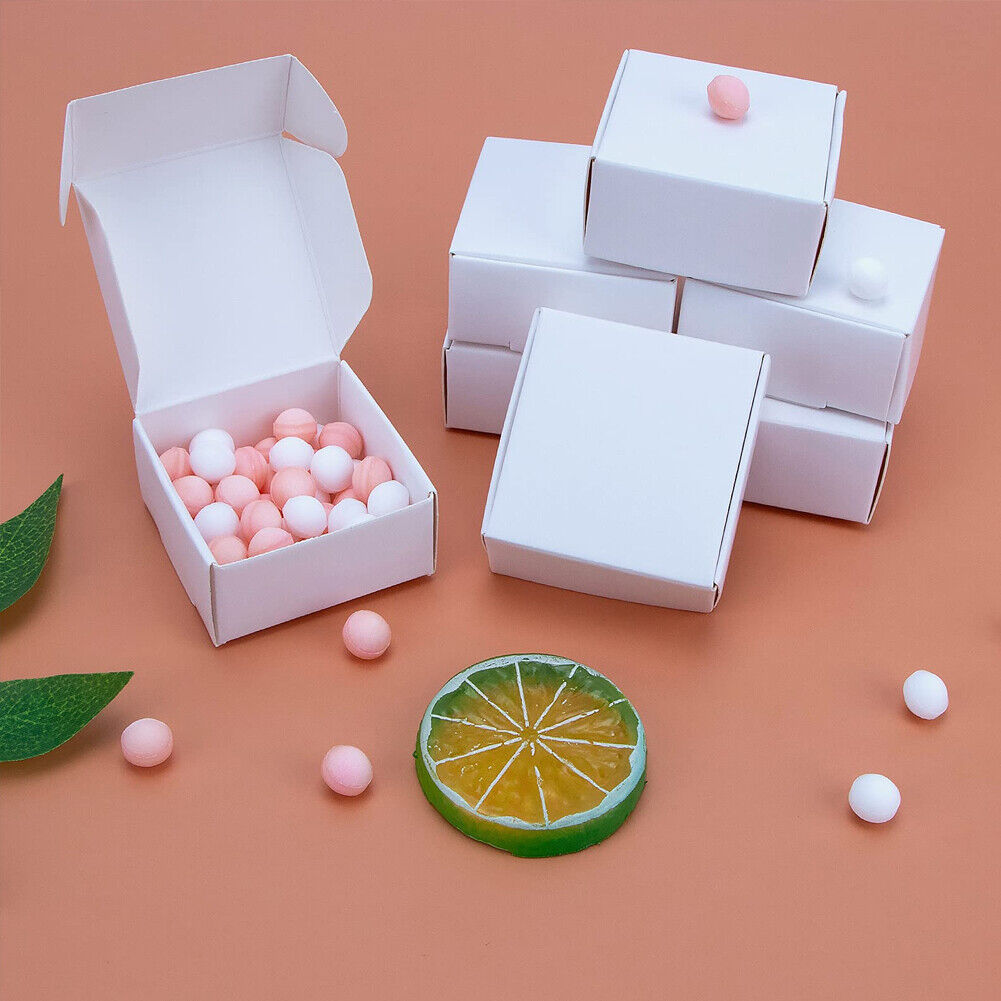US 50-100 Pack Mini Kraft Jewelry Gift Packing Coin Candy Ornaments Favor Boxes