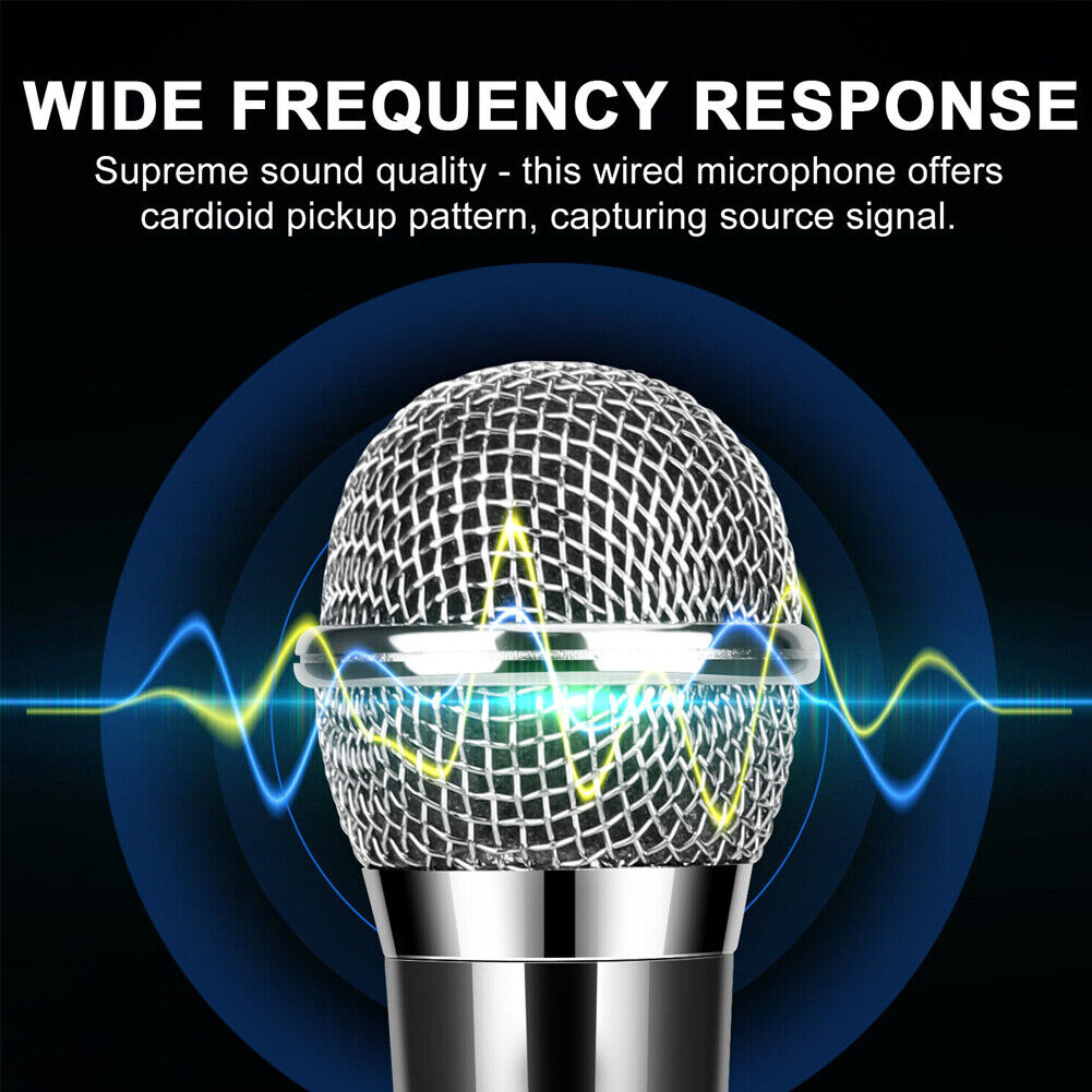 US 1~2 Pack 10Ft Wired Handheld Dynamic Microphone 1/4" Mic Party Speech Karaoke