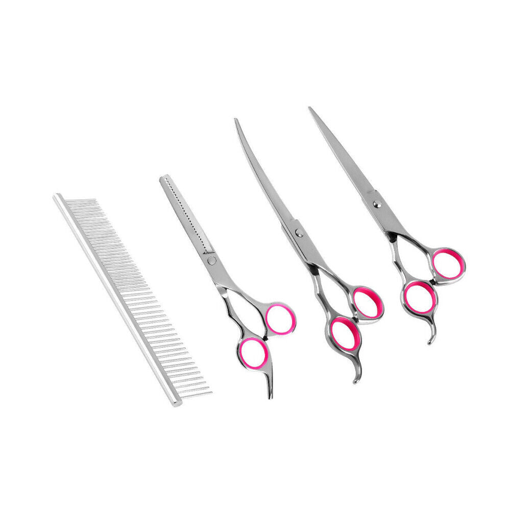 US Pet Dog Grooming Scissors Stainless Straight Curved Thinning Shears Trimmer