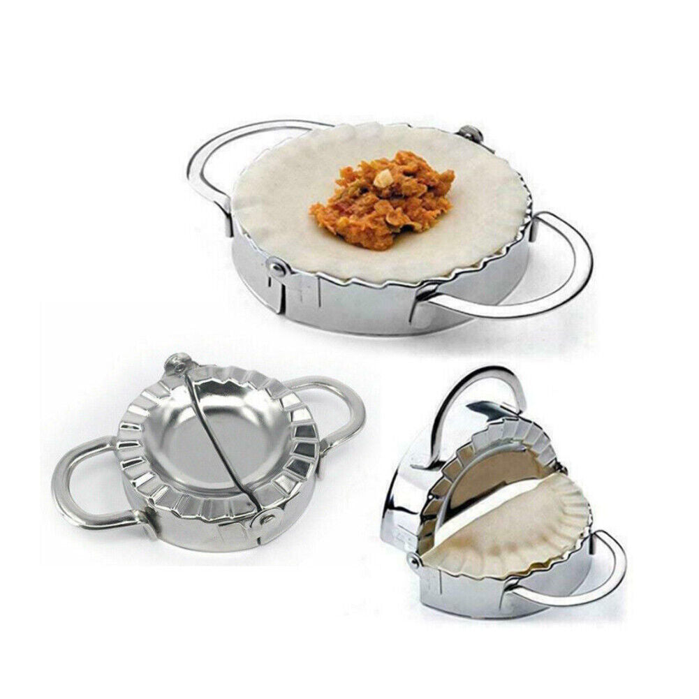 US 1-2 Pack Stainless Steel Dumpling Maker Mold Set Wraper Dough Gyoza 3Pcs