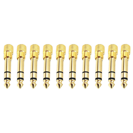 US 10-20 Pcs 6.35mm 1/4" Male to 3.5mm 1/8" Female TRS Stereo Audio Adapter