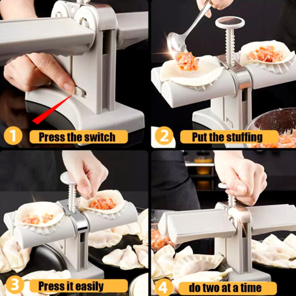 US 1-2 Pc Household Double Head Automatic Dumpling Maker Mould Wrapper Tools