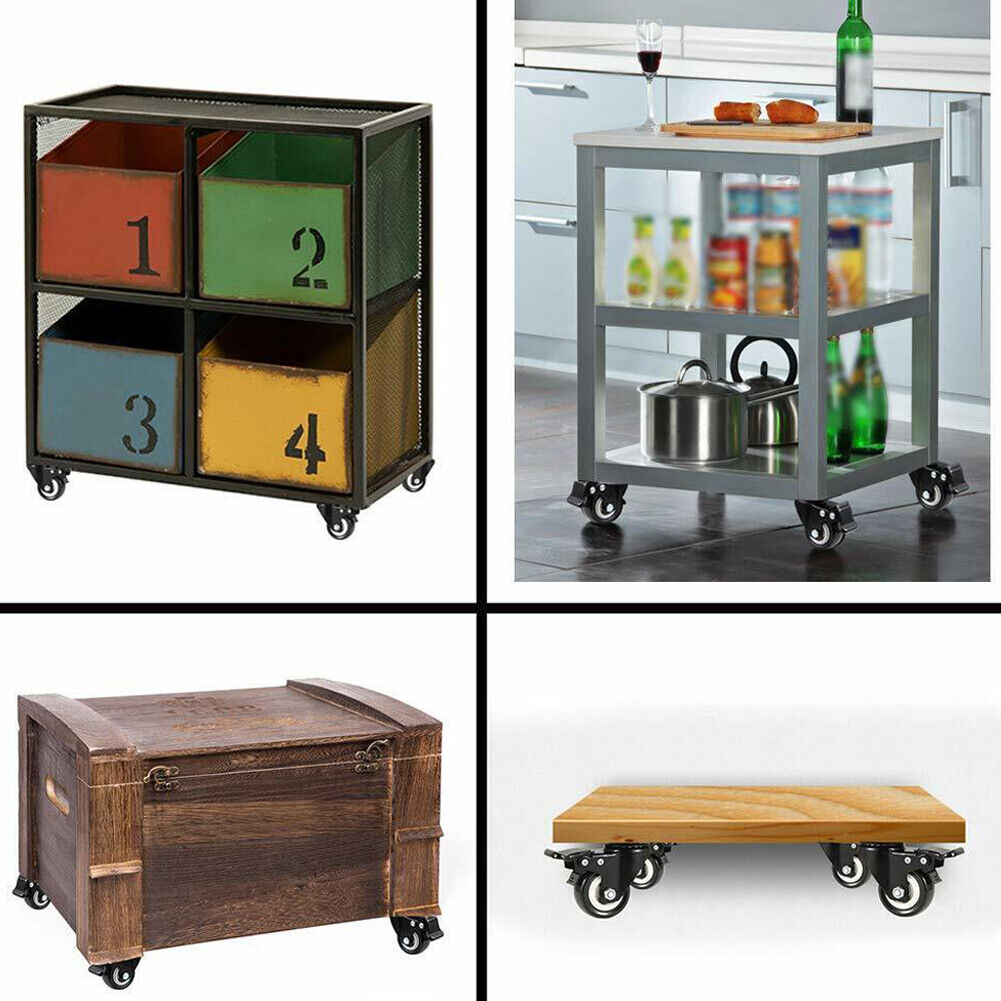 US 4-8Pc Heavy Duty Swivel Casters with Lock Brakes 2" Polyurethane Wheels