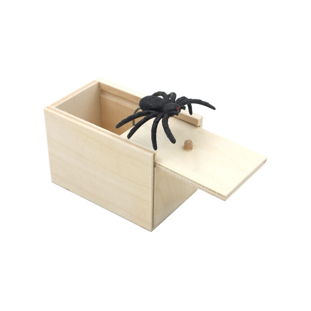 US 1-2 Pc Spider Scare Prank Box Handcrafted Novelty Present Wooden Surprise Box