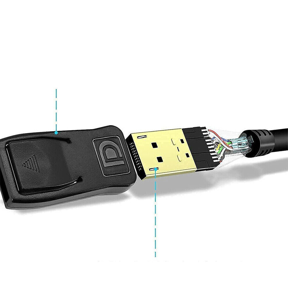 US 2-4 Pc Displayport to Display Port Cable Male to Male Cord 4K w/ Latches 6ft