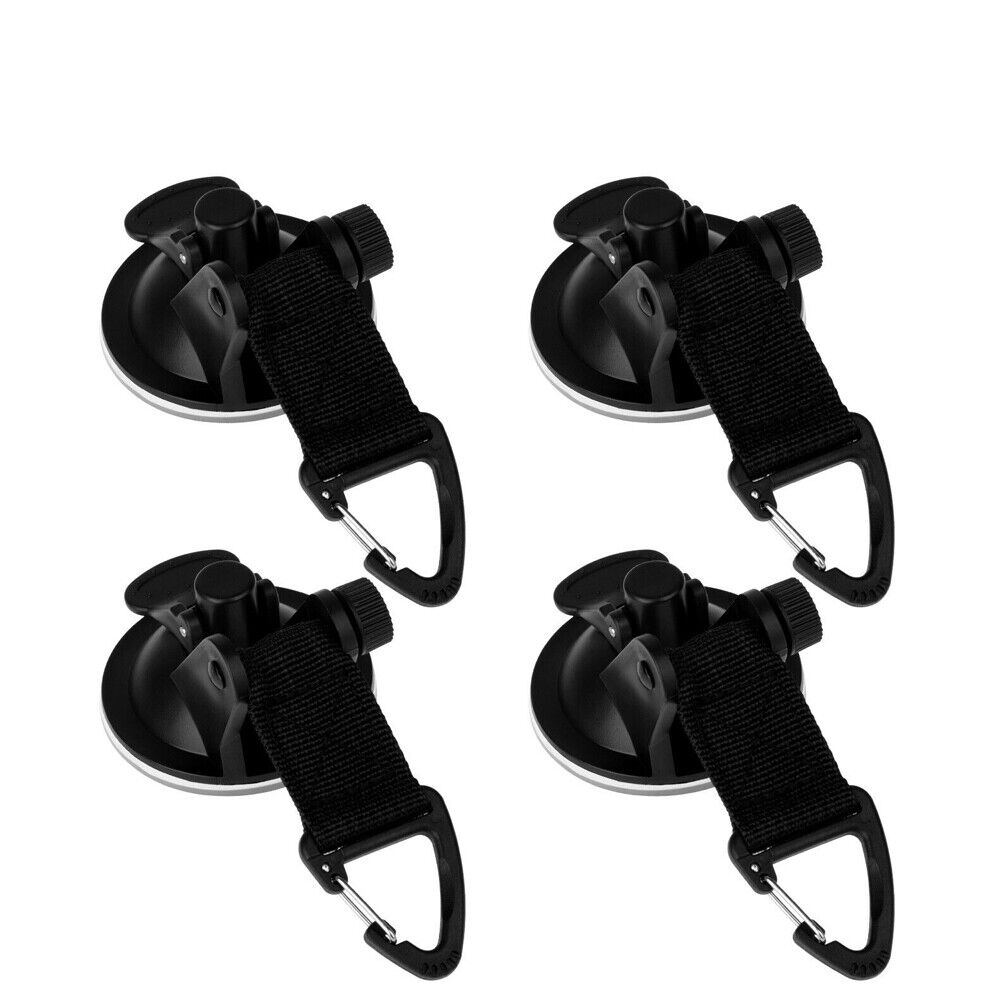 US 4-8 Pack Heavy Duty Suction Cup Tie Downs w/Hooks Lock Holder Set Car Camping